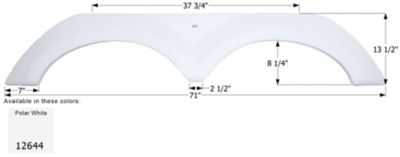 Icon Tandem Axle Fender Skirt for KZ Models, White, FS2644