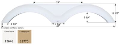 Icon Tandem Axle Fender Skirt for Sunnybrook & Winnebago Models, White, FS2646