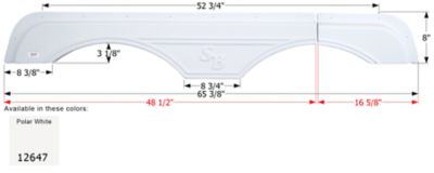 Icon Tandem Axle Fender Skirt for Sunnybrook & Winnebago Models, White, FS2647