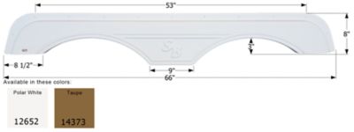 Icon Tandem Axle Fender Skirt for Sunnybrook & Winnebago Models, White, FS2652