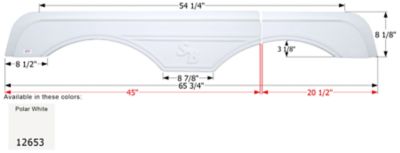 Icon Tandem Axle Fender Skirt for Sunnybrook & Winnebago Models, White, FS2653