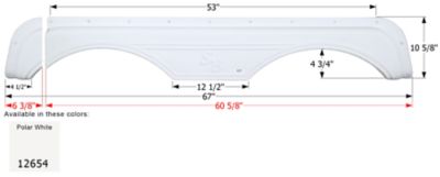 Icon Tandem Axle Fender Skirt for Sunnybrook & Winnebago Models, White, FS2654