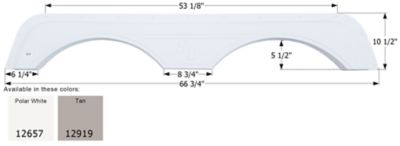 Icon Tandem Axle Fender Skirt for Sunnybrook & Winnebago Models, White, FS2657