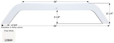 Icon Tandem Axle Fender Skirt for Sunnybrook Models, White, FS2664