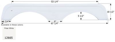 Icon Tandem Axle Fender Skirt for Sunnybrook & Winnebago Models, White, FS2665