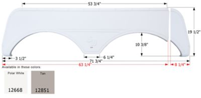 Icon Tandem Axle Fender Skirt for Sunnybrook & Winnebago Models, White, FS2668