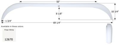 Icon Tandem Axle Fender Skirt for Weekend Warrior Models, White, FS2670