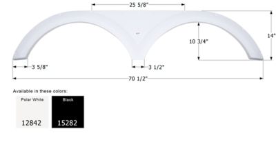 Icon Tandem Axle Fender Skirt for Keystone Models, White, FS2842