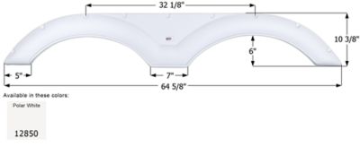 Icon Tandem Axle Fender Skirt for Cruiser Models, White, FS2850