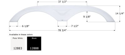 Icon Tandem Axle Fender Skirt for Dutchmen Models, White, FS2883