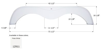 Icon Tandem Axle Fender Skirt for Skyline Models, White, FS2911