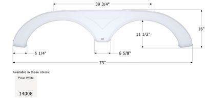Icon Tandem Axle Fender Skirt for Dutchmen Models, White, FS4008