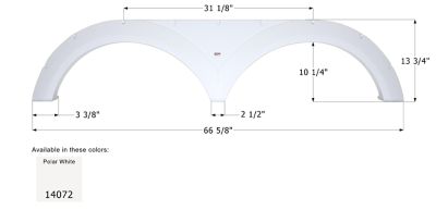 Icon Tandem Axle Fender Skirt for Heartland Models, White, FS4072