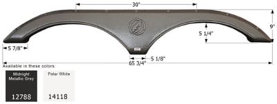 Icon Tandem Axle Fender Skirt for Evergreen RV Models, White, FS2788