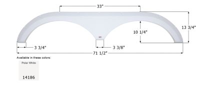 Image showing  Tandem Axle Fender Skirt for Thor Models, White, FS4186