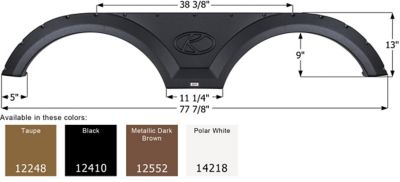 Icon Tandem Axle Fender Skirt for Keystone Models, White, FS2248