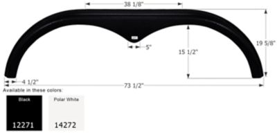 Icon Tandem Axle Fender Skirt for Pace American Custom Built Trailers Models, White, FS2271