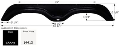 Icon Tandem Axle Fender Skirt for Holiday Rambler Models, White, FS2229