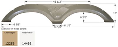 Icon Tandem Axle Fender Skirt for Keystone Montana Mountaineer Models, White, FS2256