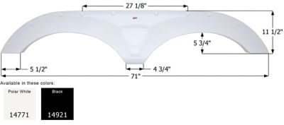 Icon Tandem Fender Axle Skirt for Palomino Models, White, FS4771
