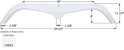 Icon Tandem Axle Fender Skirt for Starcraft Models, White, FS4953