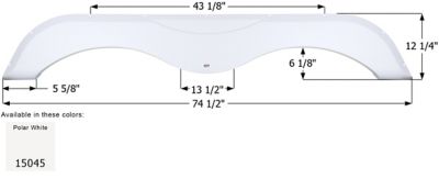 Icon Tandem Axle Fender Skirt for Skyline Models, White, FS5045
