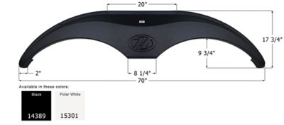 Icon Tandem Axle Fender Skirt for Heartland Models, White, FS4389