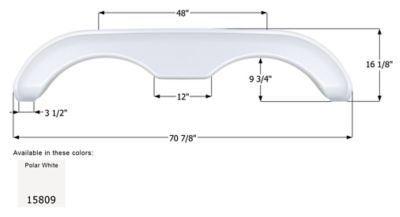 Image showing  Tandem Axle Fender Skirt for Fleetwood Models, White, FS5809