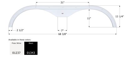 Icon 5th Wheel Travel Trailer Tandem Axle Fender Skirt for Travelaire Models, Black, FS211