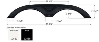 Icon Tandem Axle Fender Skirt for Dutchmen Models, Black, FS2883
