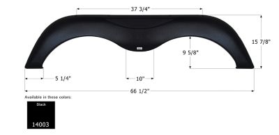 Icon Tandem Axle Fender Skirt for Skyline Models, Black, FS4003