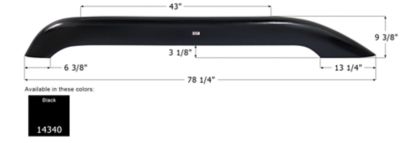 Icon Tandem Axle Fender Skirt for Weekend Warrior Models, Black, FS4339, 14340