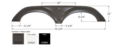 Icon Tandem Axle Fender Skirt for Keystone Montana Models, Black, FS4175