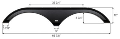Image showing  Tandem Axle Fender Skirt for Keystone CrossRoads Cruiser Models, Black, FS6088