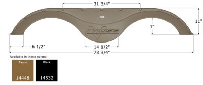 Icon Tandem Axle Fender Skirt for Forest River Models, Black, FS4448