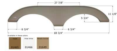 Icon Tandem Axle Fender Skirt for Keystone Models, Brown, FS710, 1465