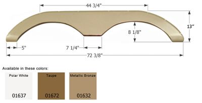 Icon Tandem Axle Fender Skirt for Keystone Challenger and Laredo Models, Brown, FS774, 1672