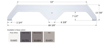 Icon Tandem Axle Fender Skirt for Glendale Models, Gray, FS788, 1701