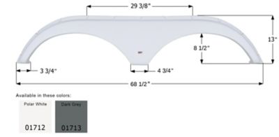 Icon Tandem Axle Fender Skirt for Pilgrim Models, FS1712, Gray