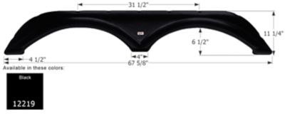Icon Tandem Axle Fender Skirt for Starcraft Models, Black, FS2219