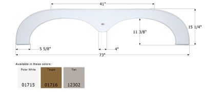 Icon Tandem Axle Fender Skirt for Keystone Outback and Zeppelin II Models, Brown, FS1715, 12302