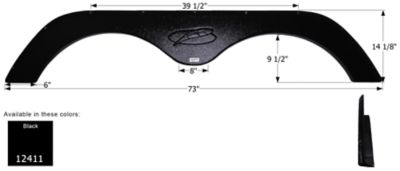 Icon Tandem Axle Fender Skirt for R-Vision Models, Black, FS2411