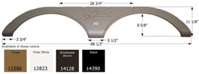 Icon Tandem Axle Fender Skirt for Heartland Models, Brown, FS2586, 12586