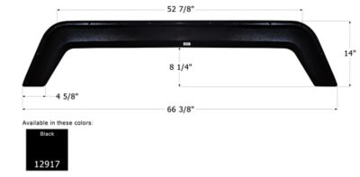 Icon Tandem Axle Fender Skirt for Sunline Models, Black, FS2917