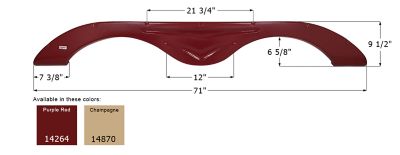 Icon Tandem Axle Fender Skirt for R-Vision Models, Red, FS4264