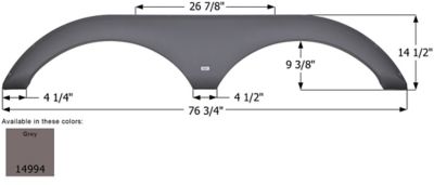 Icon Tandem Axle Fender Skirt for Heartland Models, Gray, FS4994