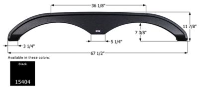 Icon Tandem Axle Fender Skirt for Pacific Coachworks Models, Black, FS5404