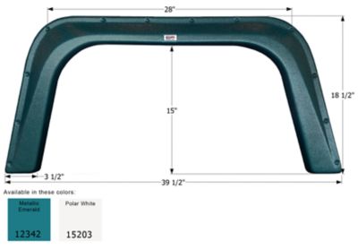 Icon Single Axle Fender Skirt for Triple E Models, White, FS2342