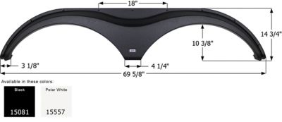 Icon Tandem Axle Fender Skirt for Forest River Models, White, FS5081