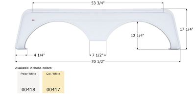 Icon ICON Tandem Axle Fender Skirt for Univeral Fit, White, FS669